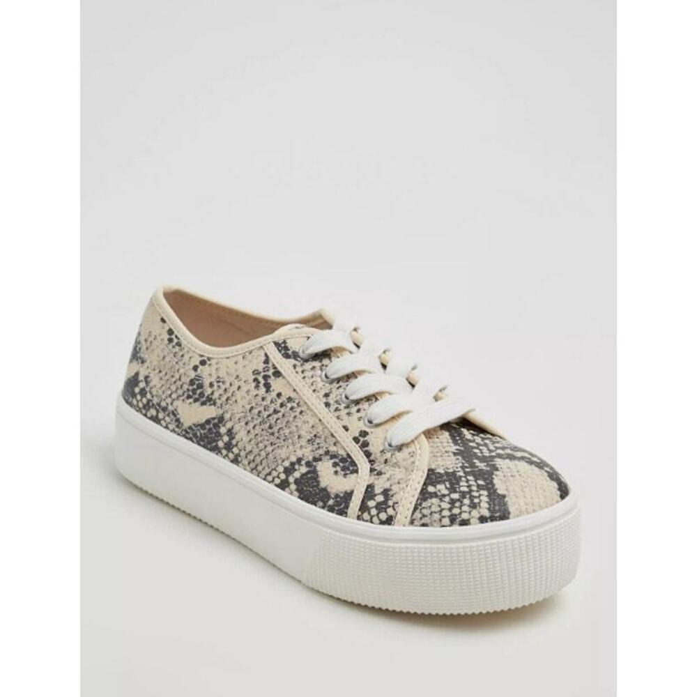Torrid‎ Snakeskin Print Lace Up Platform Sneaker Sz 7.5 Urban Streetwear Style